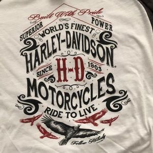 Harley-Davidson Ladies Baseball Jersey style long sleeve T-shirt